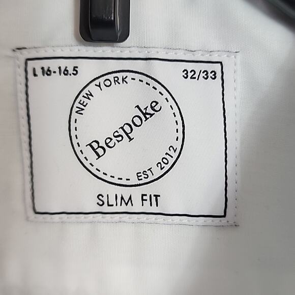 Bespoke Slim Fit White Button Down Shirt with Tie and Pocket Square, NWT - Picture 5 of 8